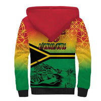 Hapi 45th Indipendens Dei Vanuatu Sherpa Hoodie Yumi 1980 with Vanuatuan Beach Landscape LT9 - Polynesian Pride