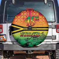 Hapi 45th Indipendens Dei Vanuatu Spare Tire Cover Yumi 1980 with Vanuatuan Beach Landscape