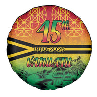 Hapi 45th Indipendens Dei Vanuatu Spare Tire Cover Yumi 1980 with Vanuatuan Beach Landscape