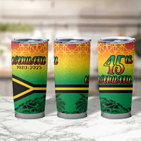 Hapi 45th Indipendens Dei Vanuatu Tumbler Cup Yumi 1980 with Vanuatuan Beach Landscape