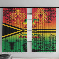 Hapi 45th Indipendens Dei Vanuatu Window Curtain Yumi 1980 with Vanuatuan Beach Landscape