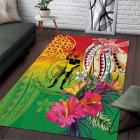Vanuatu 45th Anniversary Area Rug Polynesian with Sand Drawing Pattern