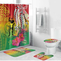 Vanuatu 45th Anniversary Bathroom Set Polynesian with Sand Drawing Pattern - Polynesian Pride