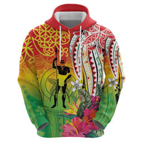 Vanuatu 45th Anniversary Hoodie Polynesian with Sand Drawing Pattern