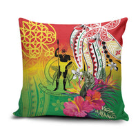 Vanuatu 45th Anniversary Pillow Cover Polynesian with Sand Drawing Pattern - Polynesian Pride