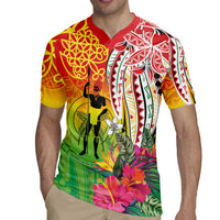 Vanuatu 45th Anniversary Rugby Jersey Polynesian with Sand Drawing Pattern