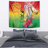 Vanuatu 45th Anniversary Tapestry Polynesian with Sand Drawing Pattern