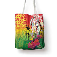 Vanuatu 45th Anniversary Tote Bag Polynesian with Sand Drawing Pattern - Polynesian Pride