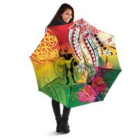 Vanuatu 45th Anniversary Umbrella Polynesian with Sand Drawing Pattern - Polynesian Pride