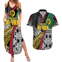 Vanuatu Proud to be Ni-van Personalised Couples Matching Summer Maxi Dress and Hawaiian Shirt with Mutis En Atan Patterns