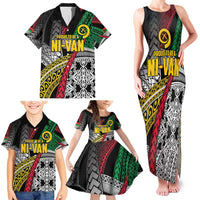 Vanuatu Proud to be Ni-van Personalised Family Matching Tank Maxi Dress and Hawaiian Shirt with Mutis En Atan Patterns