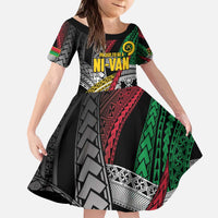 Vanuatu Proud to be Ni-van Personalised Kid Short Sleeve Dress with Mutis En Atan Patterns