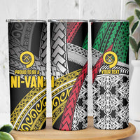 Vanuatu Proud to be Ni-van Personalised Skinny Tumbler with Mutis En Atan Patterns