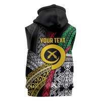 Vanuatu Proud to be Ni-van Personalised Sleeveless Zip Hoodie with Mutis En Atan Patterns LT9 - Polynesian Pride