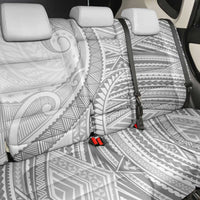 American Samoa White Sunday Back Car Seat Cover Polynesian Lotu Tamaiti - Polynesian Pride