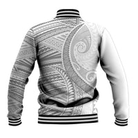 American Samoa White Sunday Baseball Jacket Polynesian Lotu Tamaiti - Polynesian Pride