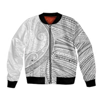 American Samoa White Sunday Bomber Jacket Polynesian Lotu Tamaiti - Polynesian Pride