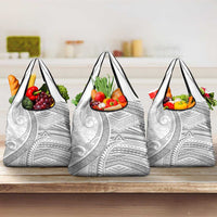 American Samoa White Sunday Grocery Bag Polynesian Lotu Tamaiti - Polynesian Pride