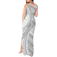 American Samoa White Sunday Tank Maxi Dress Polynesian Lotu Tamaiti - Polynesian Pride