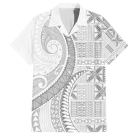 Niue White Sunday Family Matching Long Sleeve Bodycon Dress and Hawaiian Shirt Niuean Lotu Tamaiti Hiapo Pattern - Polynesian Pride