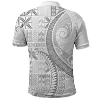 Niue White Sunday Polo Shirt Niuean Lotu Tamaiti Hiapo Pattern - Polynesian Pride