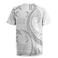 Niue White Sunday Rugby Jersey Niuean Lotu Tamaiti Hiapo Pattern - Polynesian Pride
