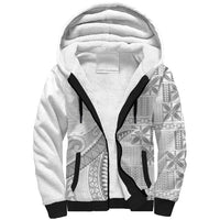 Niue White Sunday Sherpa Hoodie Niuean Lotu Tamaiti Hiapo Pattern - Polynesian Pride