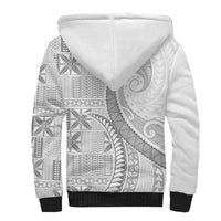 Niue White Sunday Sherpa Hoodie Niuean Lotu Tamaiti Hiapo Pattern - Polynesian Pride