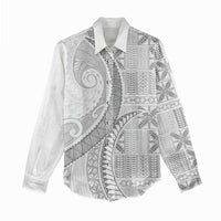 Niue White Sunday Women Casual Shirt Niuean Lotu Tamaiti Hiapo Pattern - Polynesian Pride