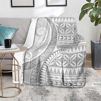 Polynesian White Sunday Blanket Lotu Tamaiti Melanesian Pattern - Polynesian Pride