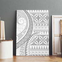 Polynesian White Sunday Canvas Wall Art Lotu Tamaiti Melanesian Pattern - Polynesian Pride