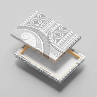 Polynesian White Sunday Canvas Wall Art Lotu Tamaiti Melanesian Pattern - Polynesian Pride