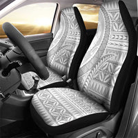 Polynesian White Sunday Car Seat Cover Lotu Tamaiti Melanesian Pattern - Polynesian Pride