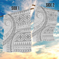 Polynesian White Sunday Garden Flag Lotu Tamaiti Melanesian Pattern - Polynesian Pride