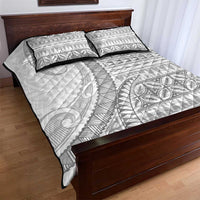 Polynesian White Sunday Quilt Bed Set Lotu Tamaiti Melanesian Pattern - Polynesian Pride