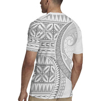 Polynesian White Sunday Rugby Jersey Lotu Tamaiti Melanesian Pattern - Polynesian Pride