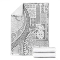 Samoa Siapo White Sunday Blanket Lotu Tamaiti Polynesian White Pattern - Polynesian Pride