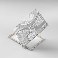 Samoa Siapo White Sunday Canvas Wall Art Lotu Tamaiti Polynesian White Pattern - Polynesian Pride