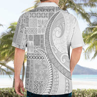 Samoa Siapo White Sunday Hawaiian Shirt Lotu Tamaiti Polynesian White Pattern - Polynesian Pride
