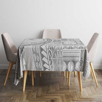 Samoa Siapo White Sunday Tablecloth Lotu Tamaiti Polynesian White Pattern - Polynesian Pride