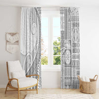 Samoa Siapo White Sunday Window Curtain Lotu Tamaiti Polynesian White Pattern - Polynesian Pride