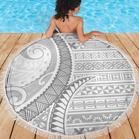Tokelau White Sunday Beach Blanket Lotu Tamaiti Ngatu Tokelau Feletoa Manulua - Polynesian Pride