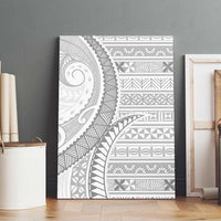 Tokelau White Sunday Canvas Wall Art Lotu Tamaiti Ngatu Tokelau Feletoa Manulua - Polynesian Pride