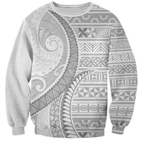 Tokelau White Sunday Sweatshirt Lotu Tamaiti Ngatu Tokelau Feletoa Manulua - Polynesian Pride