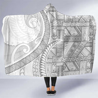 Tonga White Sunday Hooded Blanket Lotu Tamaiti Ngatu Tribal - Polynesian Pride