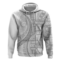 Tonga White Sunday Hoodie Lotu Tamaiti Ngatu Tribal - Polynesian Pride