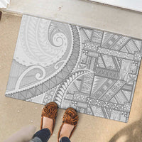 Tonga White Sunday Rubber Doormat Lotu Tamaiti Ngatu Tribal - Polynesian Pride