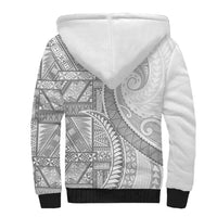 Tonga White Sunday Sherpa Hoodie Lotu Tamaiti Ngatu Tribal - Polynesian Pride