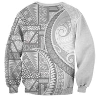 Tonga White Sunday Sweatshirt Lotu Tamaiti Ngatu Tribal - Polynesian Pride