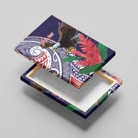 American Samoa Bald Eagle Personalized Canvas Wall Art Polynesian Teuila Flowers - Polynesian Pride